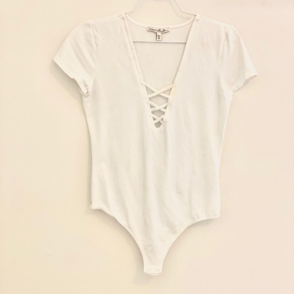 Express one eleven white bodysuit